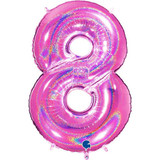 40 inch Holo Glitter Fuchsia Number 8 Foil Balloon (1)