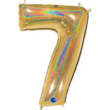 40 inch Holo Glitter Gold Number 7 Foil Balloon (1)