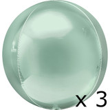 Pack of 3 16" Orbz Mint Green Foil Balloons (3) - UNPACKAGED