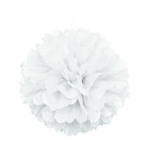 16 inch White Tissue Paper Décor Puff Ball (1)