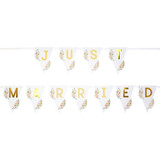 Geo Floral Just Married Paper Bunting - 1m (1)