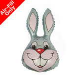 14 inch Grey Rabbit Head Foil Balloon (1) - UNPACKAGED
