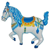 36 inch Circus Blue Horse Foil Balloon (1)