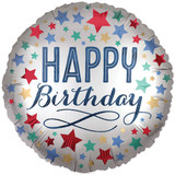 18 inch Happy Birthday Satin Stars Foil Balloon (1)