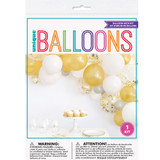 Gold, Silver & White Arch DIY Latex Balloon Kit (1)