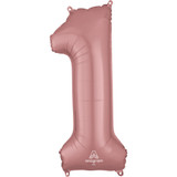 34 inch Anagram Rose Gold Number 1 Foil Balloon (1) 34 inch Anagram Rose Gold Number 1 Foil Balloon (1)