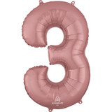 34 inch Anagram Rose Gold Number 3 Foil Balloon (1) 34 inch Anagram Rose Gold Number 3 Foil Balloon (1)
