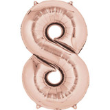 34 inch Anagram Rose Gold Number 8 Foil Balloon (1)