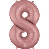 34 inch Anagram Rose Gold Number 8 Foil Balloon (1) 34 inch Anagram Rose Gold Number 8 Foil Balloon (1)