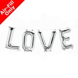 LOVE - 16 inch Silver Foil Letter Balloon Kit (1)