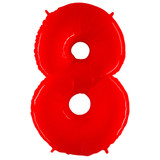 40 inch Fluorescent Red Number 8 Foil Balloon (1)