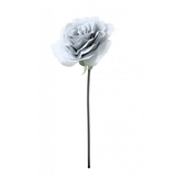 45cm Light Grey Short Stem Tudor Rose (1)