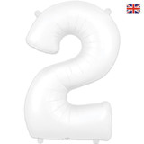 34 inch Matte White Number 2 Foil Balloon (1)