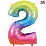 34 inch Rainbow Number 2 Foil Balloon (1)