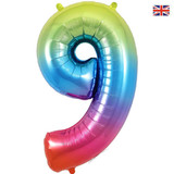 34 inch Rainbow Number 9 Foil Balloon (1)