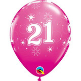 11 inch Wild Berry 21 Sparkle-A-Round Latex Balloons (6)