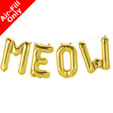 MEOW - 16 inch Gold Foil Letter Balloon Pack (1)