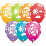 11 inch Get Well Sunshine Festive Assortment Latex Balloons (25)