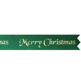 Merry Christmas Green & Gold Cake Ribbon - 1m (1)