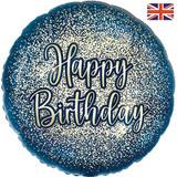 18 inch Birthday Navy & Gold Glitter Foil Balloon (1)