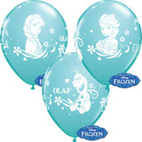 12 inch Anna Elsa & Olaf Caribbean Blue Latex Balloons (6)