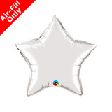 9" Qualatex Silver Star Foil Balloon (1) - UNPACKAGED