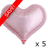 Pack of 5 25" Light Pink Heart Jelly Foil Balloons