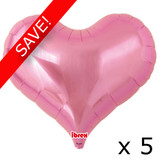 Pack of 5 25" Pink Heart Jelly Foil Balloons