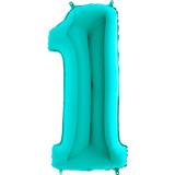40 inch Tiffany Blue Number 1 Foil Balloon (1)
