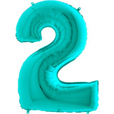 40 inch Tiffany Blue Number 2 Foil Balloon (1)