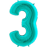 40 inch Tiffany Blue Number 3 Foil Balloon (1)