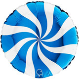 18 inch Blue & White Swirly Foil Balloon (1)
