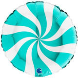 18 inch Tiffany Blue & White Swirly Foil Balloon (1)