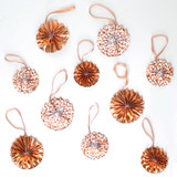 Rose Gold Dot Paper Fan Decorations (10)