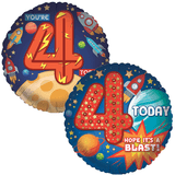 18 inch Space Adventure Age 4 Foil Balloon (1)