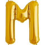 34 inch Gold Letter M Foil Balloon (1)