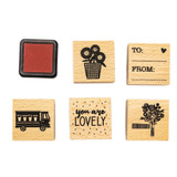 Rainbow Blooms Wooden Stamps & Ink Pad (6)