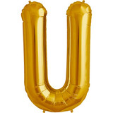 34 inch Gold Letter U Foil Balloon (1)