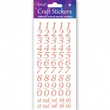 Stylised Number Rose Gold Craft Stickers (1)