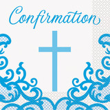 Confirmation Blue Cross Paper Napkins (16)