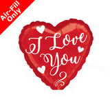 9 inch I Love You Script Foil Balloon (1) - UNPACKAGED