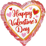18 inch Happy Valentine's Day Marbled Foil Balloon (1)