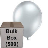 11" Glossy Silver Belbal Latex Balloons (Bulk Box 500)