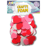 Craft Planet Pink, Red & White Crafty Foam Hearts (75)