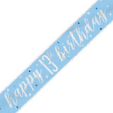 13th Birthday Glitz Blue & Silver Foil Banner - 9ft. (1)