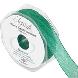 Metallic Shimmer Green Woven Ribbon - 25mm x 20m (1)