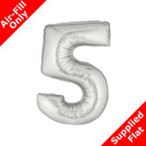 7 inch Silver Number 5 Foil Balloon (1) - Unpackaged