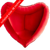 A 36" Red Heart Foil Balloon, manufactured by Grabo. A 36" Red Heart Foil Balloon, manufactured by Grabo.