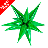 A 26 inch Green Starburst Foil Balloon, pointing in all directions!