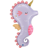 pastel lilac sea horse foil balloon
